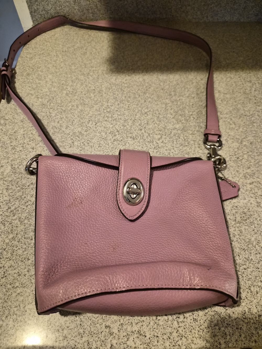 Coach Addie Turnlock Crossbody Bag Violet Orchid Pebble Leather C2814